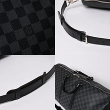 画像をギャラリービューアに読み込む, 新品同様品 LOUIS VUITTON ルイヴィトン キーポルバンドリエール55 ボストンバッグ N41413 ダミエグラフィット ブラック 中古 4a006086