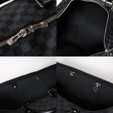 画像をギャラリービューアに読み込む, 新品同様品 LOUIS VUITTON ルイヴィトン キーポルバンドリエール55 ボストンバッグ N41413 ダミエグラフィット ブラック 中古 4a006086