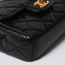 画像をギャラリービューアに読み込む, 極美品 CHANEL シャネル Sフラップ Sチェーンショルダーストラップ ランダム番台 ココマーク キャビアスキン ブラック ゴールド金具 中古 4a006023