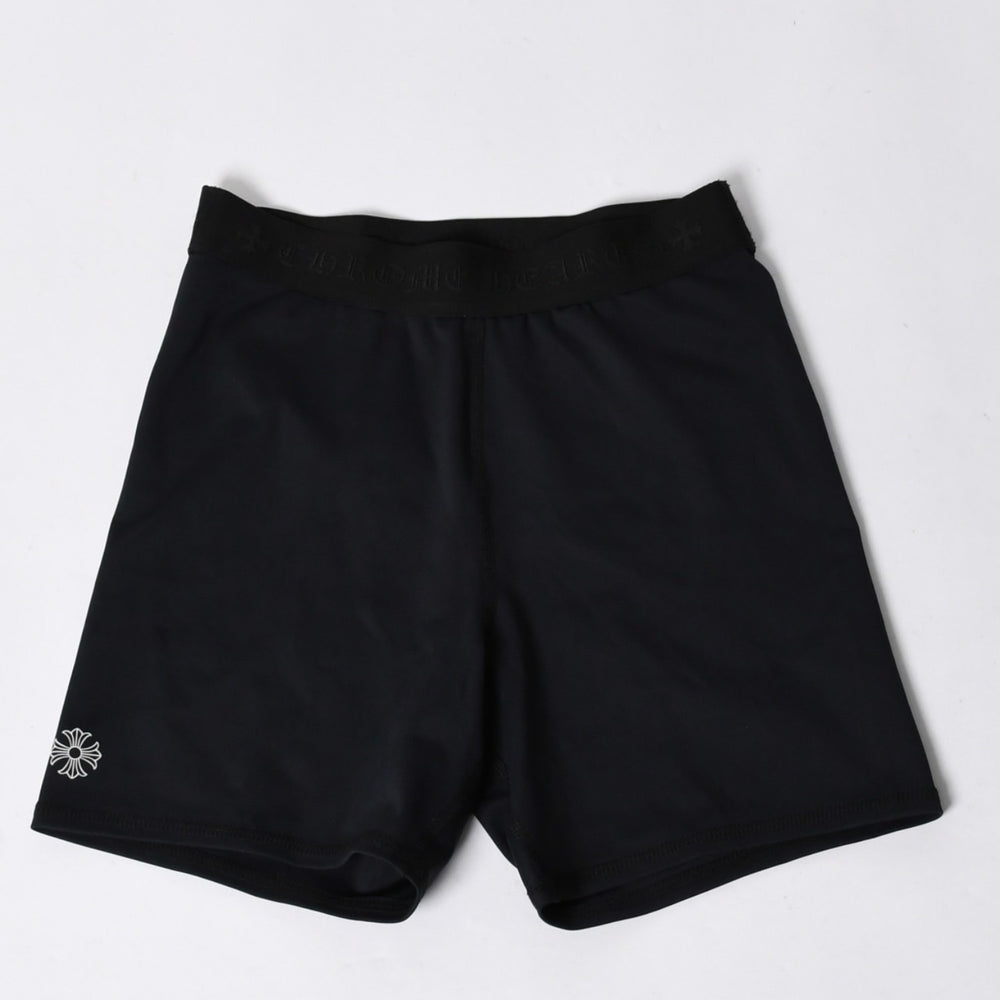 新品未使用 CHROME HEARTS クロムハーツ ロゴウエストバンド付きショートパンツ ブラック サイズS 中古 4a005916