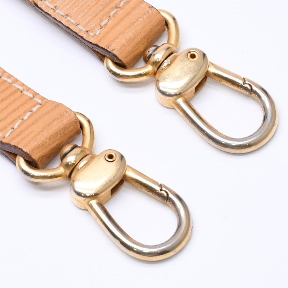 FENDI フェンディ ストラップ ショルダーストラップ レザー ベージュ ゴールド金具 FFロゴ スナップフック バッグ用 美品 中古 4a004953