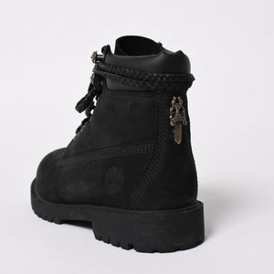新品同様品 CHROME HEARTS クロムハーツ Timberland ティンバーランド コラボ ブーツ ブラック ダガー クロスボール サイズ6.5 中古 4a006031