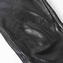 画像をギャラリービューアに読み込む, 極美品 CHROME HEARTS クロムハーツ レザーオーバーオール クロスボールボタン フレアパッチ ダガージップ ブラック レザー 925 中古 4a005919