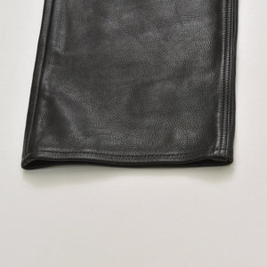 極美品 CHROME HEARTS クロムハーツ レザーオーバーオール クロスボールボタン フレアパッチ ダガージップ ブラック レザー 925 中古 4a005919