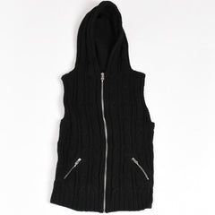 極美品 CHROME HEARTS クロムハーツ カシミヤ ノースリーブ ニットトップス ニットベスト シルバー925 ブラック サイズS 中古 4a005746