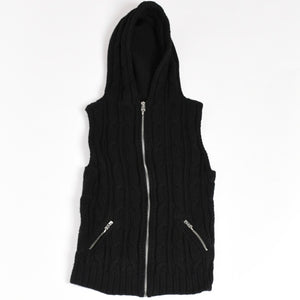 極美品 CHROME HEARTS クロムハーツ カシミヤ ノースリーブ ニットトップス ニットベスト シルバー925 ブラック サイズS 中古 4a005746