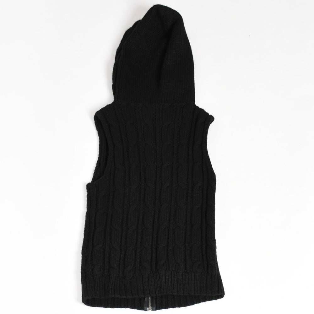極美品 CHROME HEARTS クロムハーツ カシミヤ ノースリーブ ニットトップス ニットベスト シルバー925 ブラック サイズS 中古 4a005746