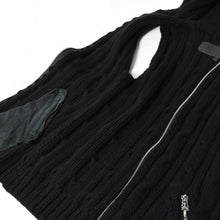 Load the image into the gallery viewer. 極美品 CHROME HEARTS クロムハーツ カシミヤ ノースリーブ ニットトップス ニットベスト シルバー925 ブラック サイズS 中古 4a005746