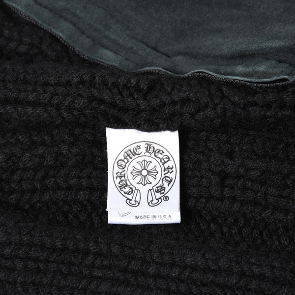 極美品 CHROME HEARTS クロムハーツ カシミヤ ノースリーブ ニットトップス ニットベスト シルバー925 ブラック サイズS 中古 4a005746