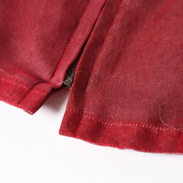 極美品 YOHJI YAMAMOTO POUR HOMME ヨウジヤマモト プールオム シースルーシャツ HE-Y-25-825 杖村サエコ 女優 ピンナップ期 レッド 3サイズ 中古 4a004784