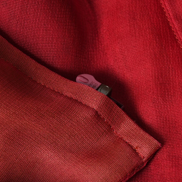 極美品 YOHJI YAMAMOTO POUR HOMME ヨウジヤマモト プールオム シースルーシャツ HE-Y-25-825 杖村サエコ 女優 ピンナップ期 レッド 3サイズ 中古 4a004784