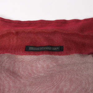 極美品 YOHJI YAMAMOTO POUR HOMME ヨウジヤマモト プールオム シースルーシャツ HE-Y-25-825 杖村サエコ 女優 ピンナップ期 レッド 3サイズ 中古 4a004784