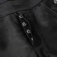 画像をギャラリービューアに読み込む, 極美品 CHROME HEARTS クロムハーツ レザーオーバーオール クロスボールボタン フレアパッチ ダガージップ ブラック レザー 925 中古 4a005919