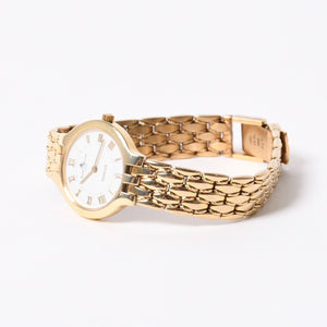極美品 Baume & Mercier ボーム＆メルシエ × Tiffany & Co. ティファニー クラシック 腕時計 6656 重量約41.79g QZ 14K 白文字盤 中古 4a004061