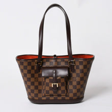画像をギャラリービューアに読み込む, 極美品 LOUIS VUITTON ルイヴィトン ハンドバッグ N51121 マノスクPM ダミエ ブラウン ゴールド金具 中古 4a005937