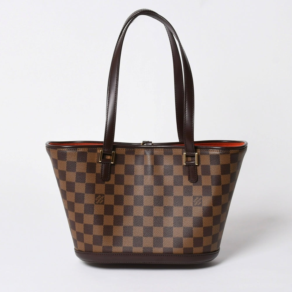 極美品 LOUIS VUITTON ルイヴィトン ハンドバッグ N51121 マノスクPM ダミエ ブラウン ゴールド金具 中古 4a005937