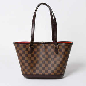 極美品 LOUIS VUITTON ルイヴィトン ハンドバッグ N51121 マノスクPM ダミエ ブラウン ゴールド金具 中古 4a005937