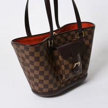 画像をギャラリービューアに読み込む, 極美品 LOUIS VUITTON ルイヴィトン ハンドバッグ N51121 マノスクPM ダミエ ブラウン ゴールド金具 中古 4a005937
