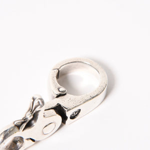 CHROME HEARTS クロムハーツ QUICK CLIP CROSS BALL クイッククリップ クロスボール キーリング 重量51.76g シルバー925 美品 中古 4a005930