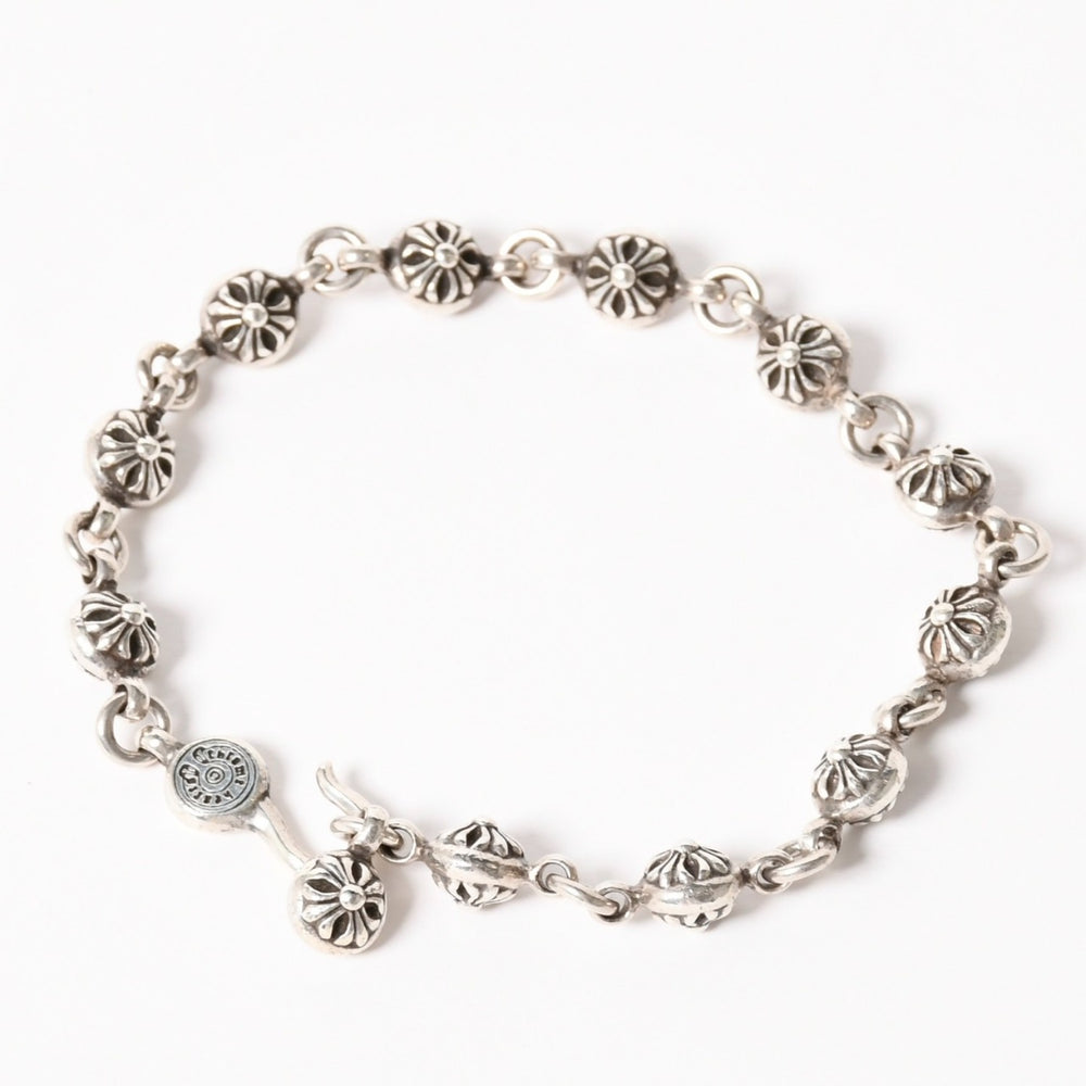 CHROME HEARTS クロムハーツ #1 Cross Ball Bracelet #1クロスボール ブレスレット 重量約51.15g 全長約27cm シルバー925 美品 中古 4a005925