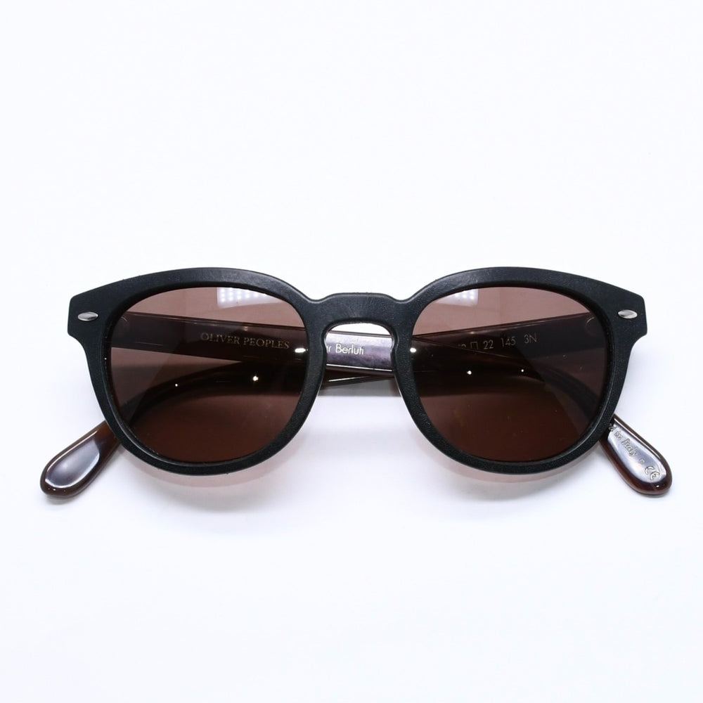 OLIVER PEOPLES オリバーピープルズ × ベルルティ プア ベルルティ シェルドレイク レザー OV5036SQ ブラック ダークブラウン 49□22 145 美品 中古 4a005953