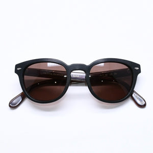 OLIVER PEOPLES オリバーピープルズ × ベルルティ プア ベルルティ シェルドレイク レザー OV5036SQ ブラック ダークブラウン 49□22 145 美品 中古 4a005953
