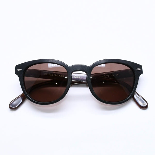 OLIVER PEOPLES オリバーピープルズ × ベルルティ プア ベルルティ シェルドレイク レザー OV5036SQ ブラック ダークブラウン 49□22 145 美品 中古 4a005953