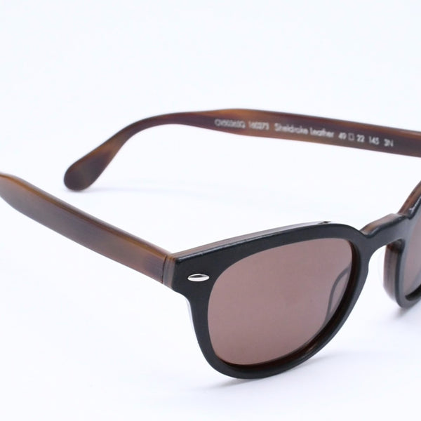 OLIVER PEOPLES オリバーピープルズ × ベルルティ プア ベルルティ シェルドレイク レザー OV5036SQ ブラック ダークブラウン 49□22 145 美品 中古 4a005953