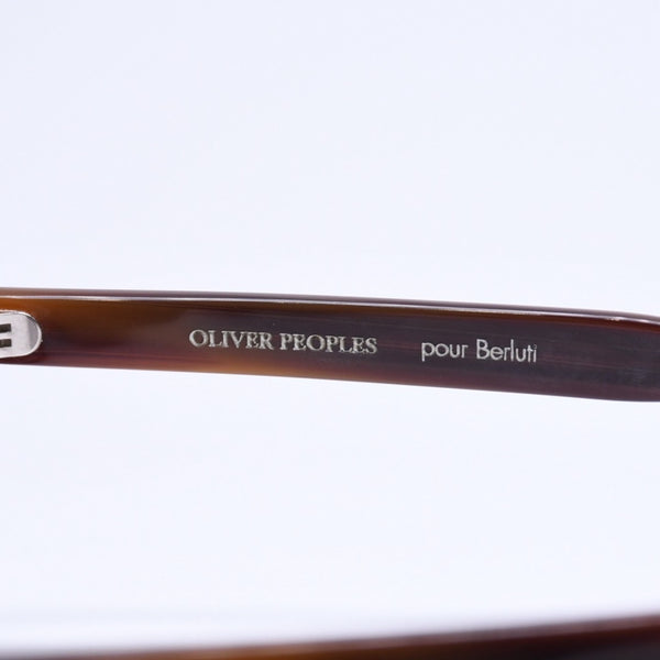 OLIVER PEOPLES オリバーピープルズ × ベルルティ プア ベルルティ シェルドレイク レザー OV5036SQ ブラック ダークブラウン 49□22 145 美品 中古 4a005953