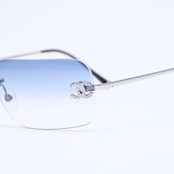 CHANEL シャネル リムレスサングラス ラインストーン ココマーク 4017-D サイズ62◻︎17 120 美品 中古 4a005945