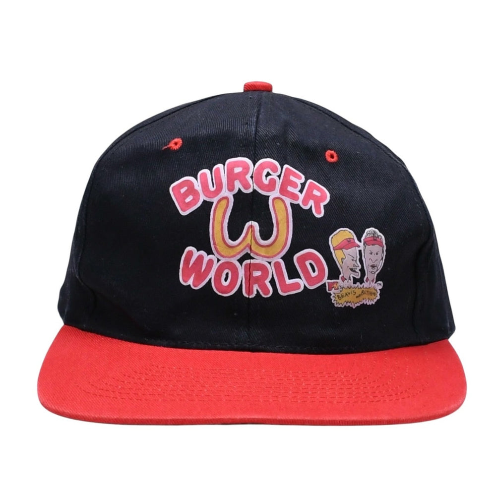 Beavis and Butt-Head ビーバス アンド バットヘッド ヴィンテージ BURGER WORLD バーガーワールド スナップバックキャップ 美品 中古 4a005881