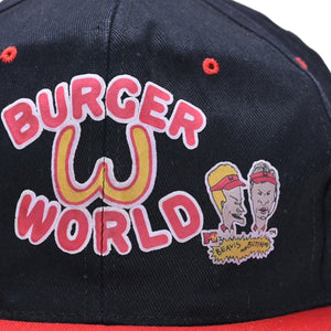 Beavis and Butt-Head ビーバス アンド バットヘッド ヴィンテージ BURGER WORLD バーガーワールド スナップバックキャップ 美品 中古 4a005881
