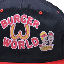 将图片加载到图库查看器中。 Beavis and Butt-Head ビーバス アンド バットヘッド ヴィンテージ BURGER WORLD バーガーワールド スナップバックキャップ 美品 中古 4a005881