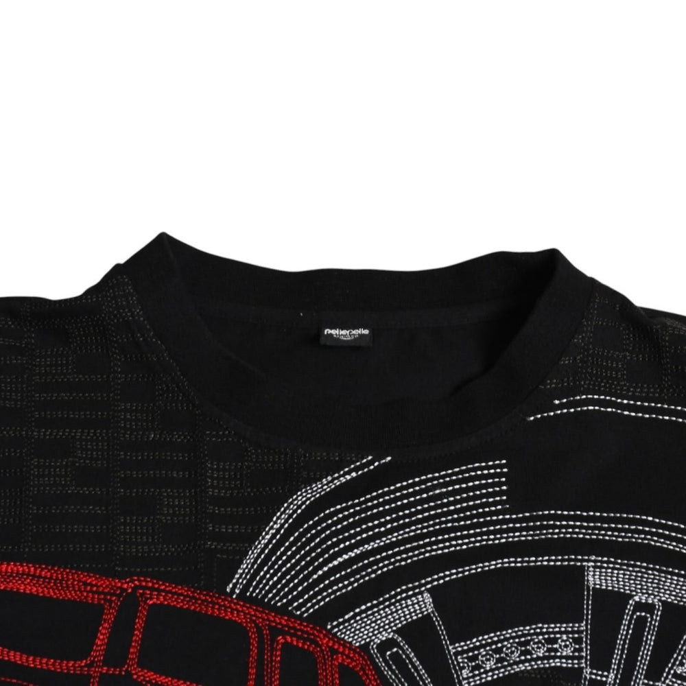 pellepelle short sleeve T-shirt car embroidery 00s size 3XL red black cotton old clothes good condition used 4a005950