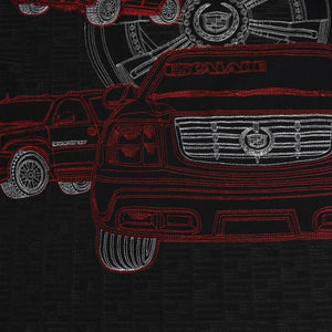 pellepelle ペレペレ 半袖Tシャツ car 刺繍 00s サイズ3XL レッド ブラック コットン 古着 美品 中古 4a005950