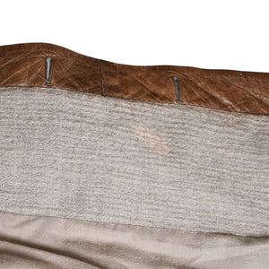 HELMUT LANG Wool Felt Leather Asymmetric Coat Brown Beige Good Condition Used 4a005943