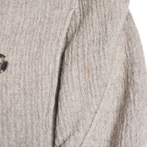 HELMUT LANG Wool Felt Leather Asymmetric Coat Brown Beige Good Condition Used 4a005943