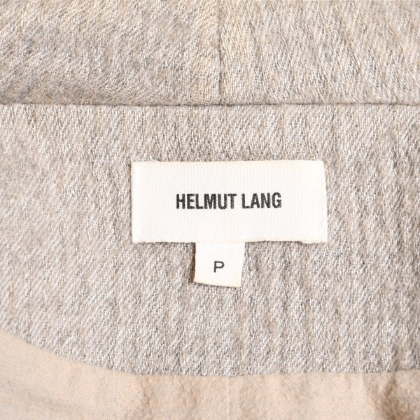 HELMUT LANG Wool Felt Leather Asymmetric Coat Brown Beige Good Condition Used 4a005943