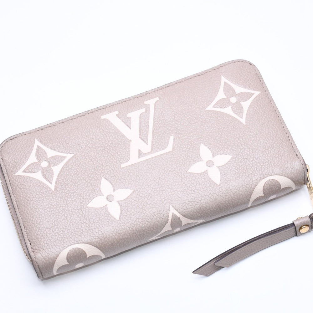 LOUIS VUITTON ルイヴィトン モノグラム アンプラント ジッピーウォレット ベージュ アイボリー ゴールド金具 長財布 財布 M69794 中古 4a005940