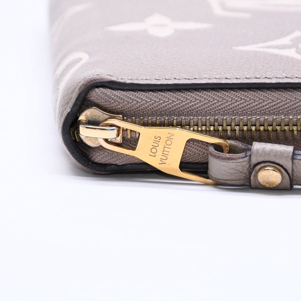 LOUIS VUITTON ルイヴィトン モノグラム アンプラント ジッピーウォレット ベージュ アイボリー ゴールド金具 長財布 財布 M69794 中古 4a005940