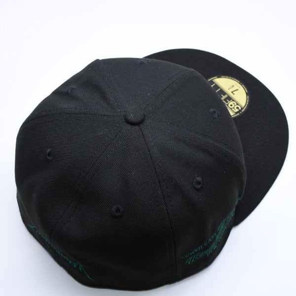 新品未使用 MANNAHATTA NYC マナハッタ NYC FUEGO LOGO NEWERA 59FIFTY サイズ7 3/8(58.7cm) ブラック グリーン ニューヨークヤンキース 中古 4a005964