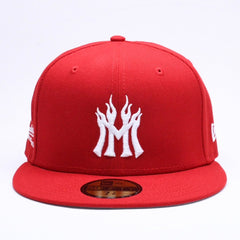 新品未使用 MANNAHATTA NYC マナハッタ NYC FUEGO LOGO NEWERA 59FIFTY サイズ7 3/8(58.7cm) レッド ニューヨークヤンキース 中古 4a005966