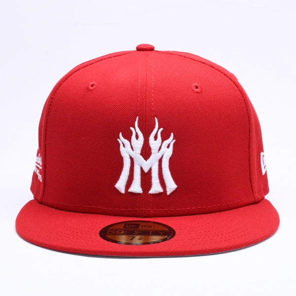 新品未使用 MANNAHATTA NYC マナハッタ NYC FUEGO LOGO NEWERA 59FIFTY サイズ7 3/8(58.7cm) レッド ニューヨークヤンキース 中古 4a005966
