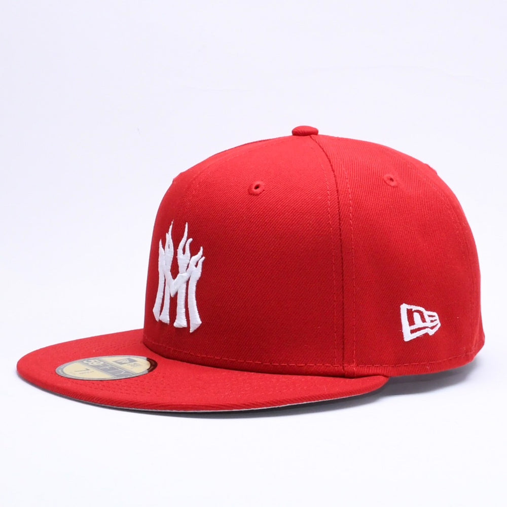 新品未使用 MANNAHATTA NYC マナハッタ NYC FUEGO LOGO NEWERA 59FIFTY サイズ7 3/8(58.7cm) レッド ニューヨークヤンキース 中古 4a005966