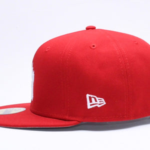 新品未使用 MANNAHATTA NYC マナハッタ NYC FUEGO LOGO NEWERA 59FIFTY サイズ7 3/8(58.7cm) レッド ニューヨークヤンキース 中古 4a005966