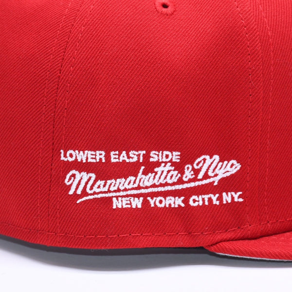 新品未使用 MANNAHATTA NYC マナハッタ NYC FUEGO LOGO NEWERA 59FIFTY サイズ7 3/8(58.7cm) レッド ニューヨークヤンキース 中古 4a005966
