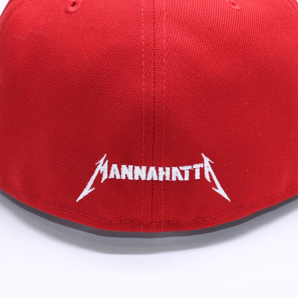 新品未使用 MANNAHATTA NYC マナハッタ NYC FUEGO LOGO NEWERA 59FIFTY サイズ7 3/8(58.7cm) レッド ニューヨークヤンキース 中古 4a005966