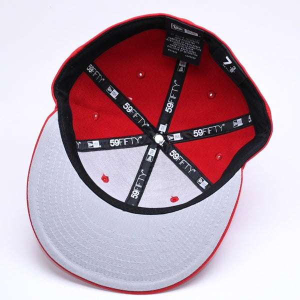 新品未使用 MANNAHATTA NYC マナハッタ NYC FUEGO LOGO NEWERA 59FIFTY サイズ7 3/8(58.7cm) レッド ニューヨークヤンキース 中古 4a005966