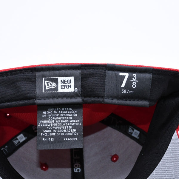 新品未使用 MANNAHATTA NYC マナハッタ NYC FUEGO LOGO NEWERA 59FIFTY サイズ7 3/8(58.7cm) レッド ニューヨークヤンキース 中古 4a005966