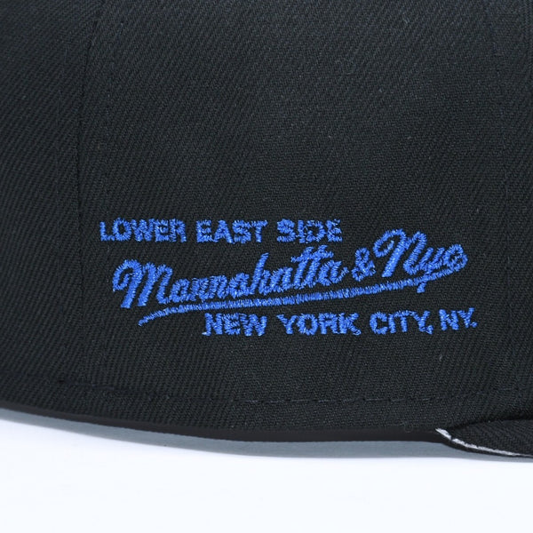 新品未使用 MANNAHATTA NYC マナハッタ NYC FUEGO LOGO NEWERA 59FIFTY サイズ7 3/8(58.7cm) ブラック ブルー ニューヨークヤンキース 中古 4a005965